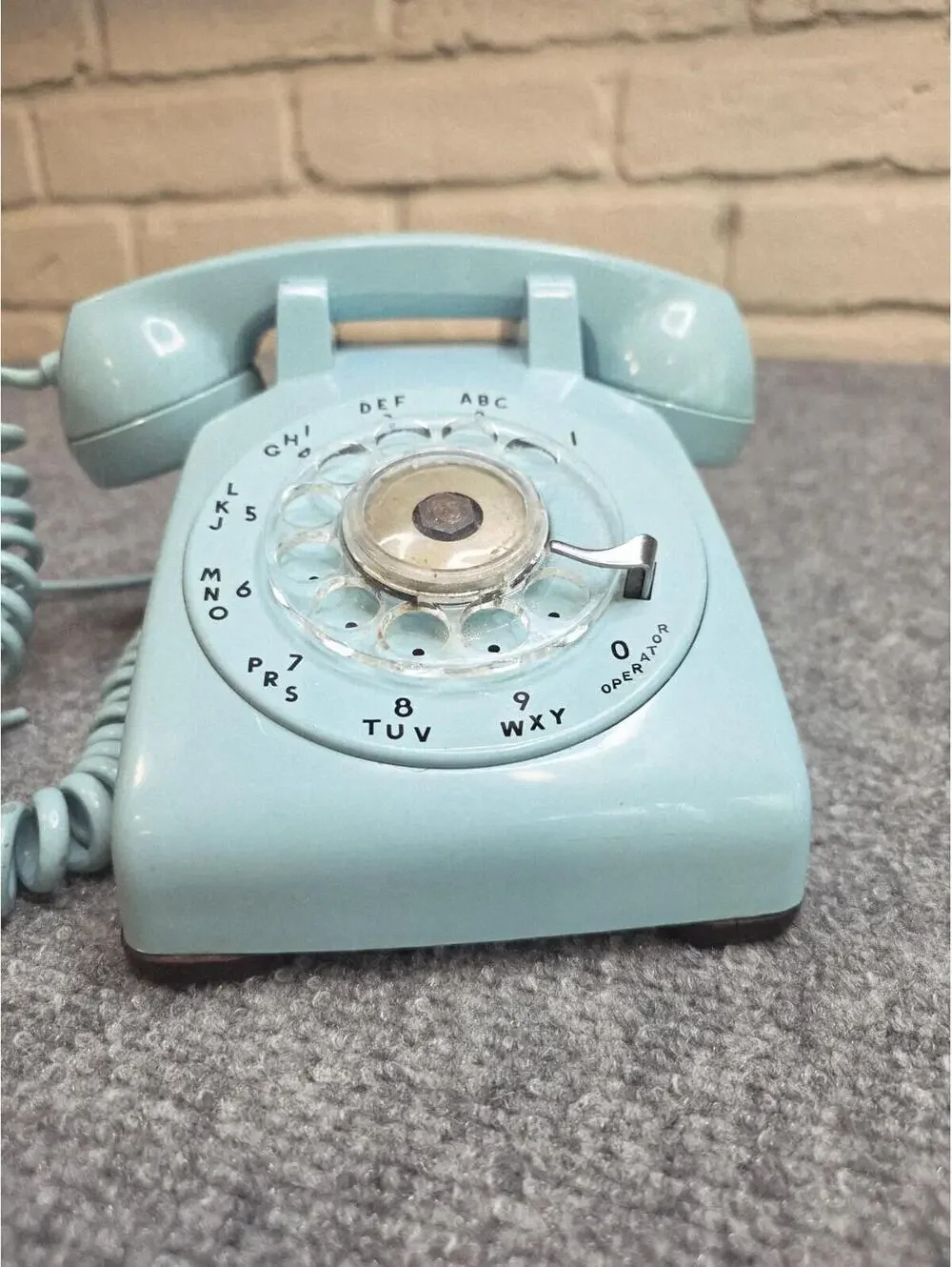 Rare EXCELLENT VINTAGE WESTERN ELECTRIC CLASSIC TEAL ROTARY DIAL DESK PHONE READ - Picture 3 of 9